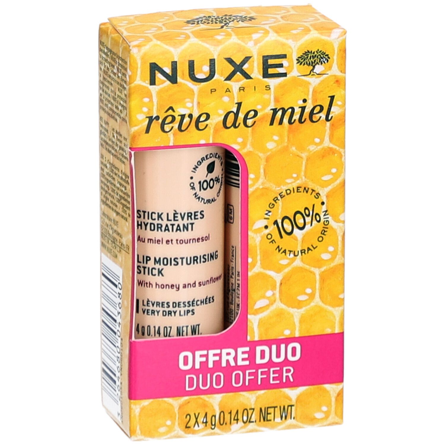 NUXE Rêve de Miel Stick Lèvres Hydratant x2