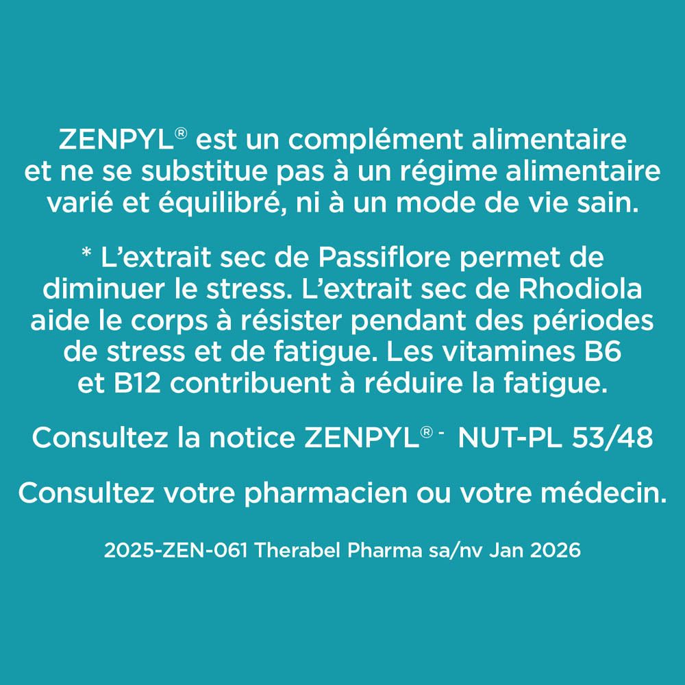 Texte sur Zenpyl. Complément alimentaire, ne remplace pas une alimentation équilibrée.