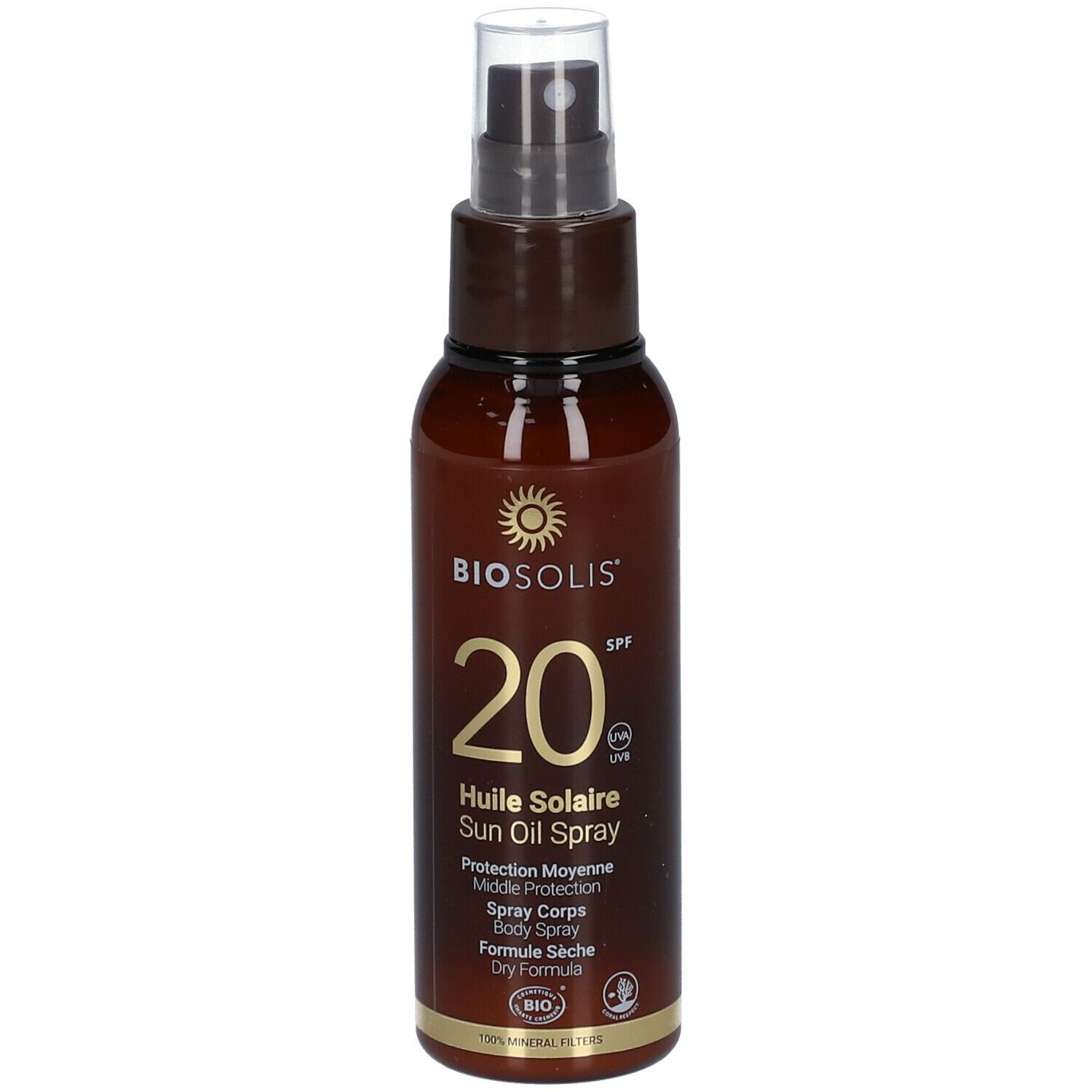 Biosolis® Huile Solaire Sublimante SPF20 Bio Spray
