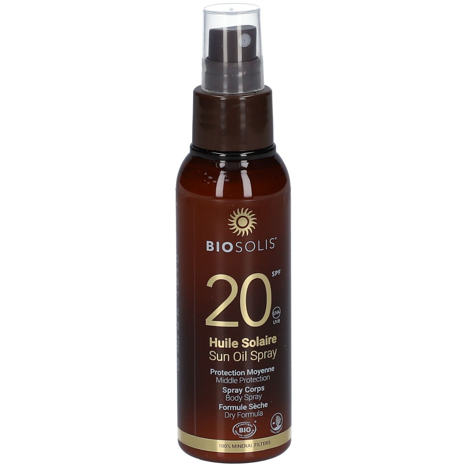 Biosolis® Huile Solaire Sublimante SPF20 Bio Spray