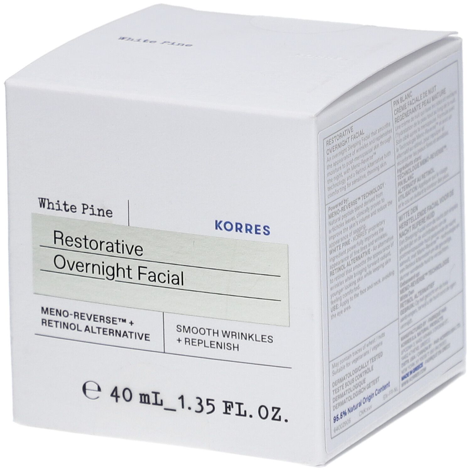Korres Pin Blanc Crème Faciale de Nuit Régénérante