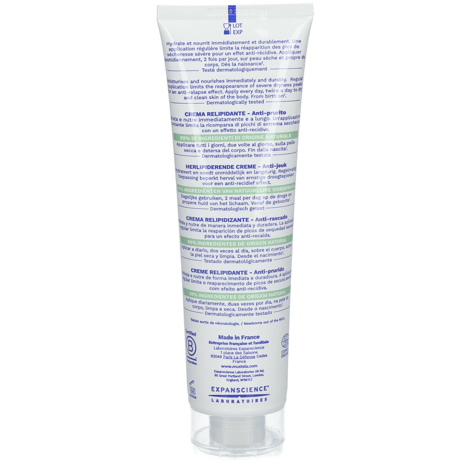 Mustela Stelatopia+ Crème Relipidante Anti-Grattage Peau Très Sèche à Atopique Bio 150 ml