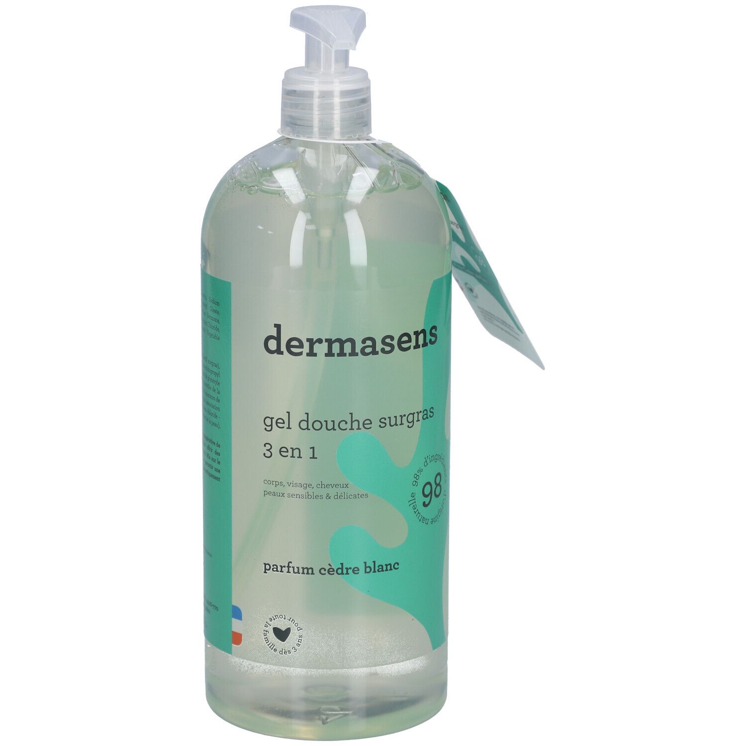 Dermasens Gel Douche Surgras 3 en 1 Parfum Cèdre blanc