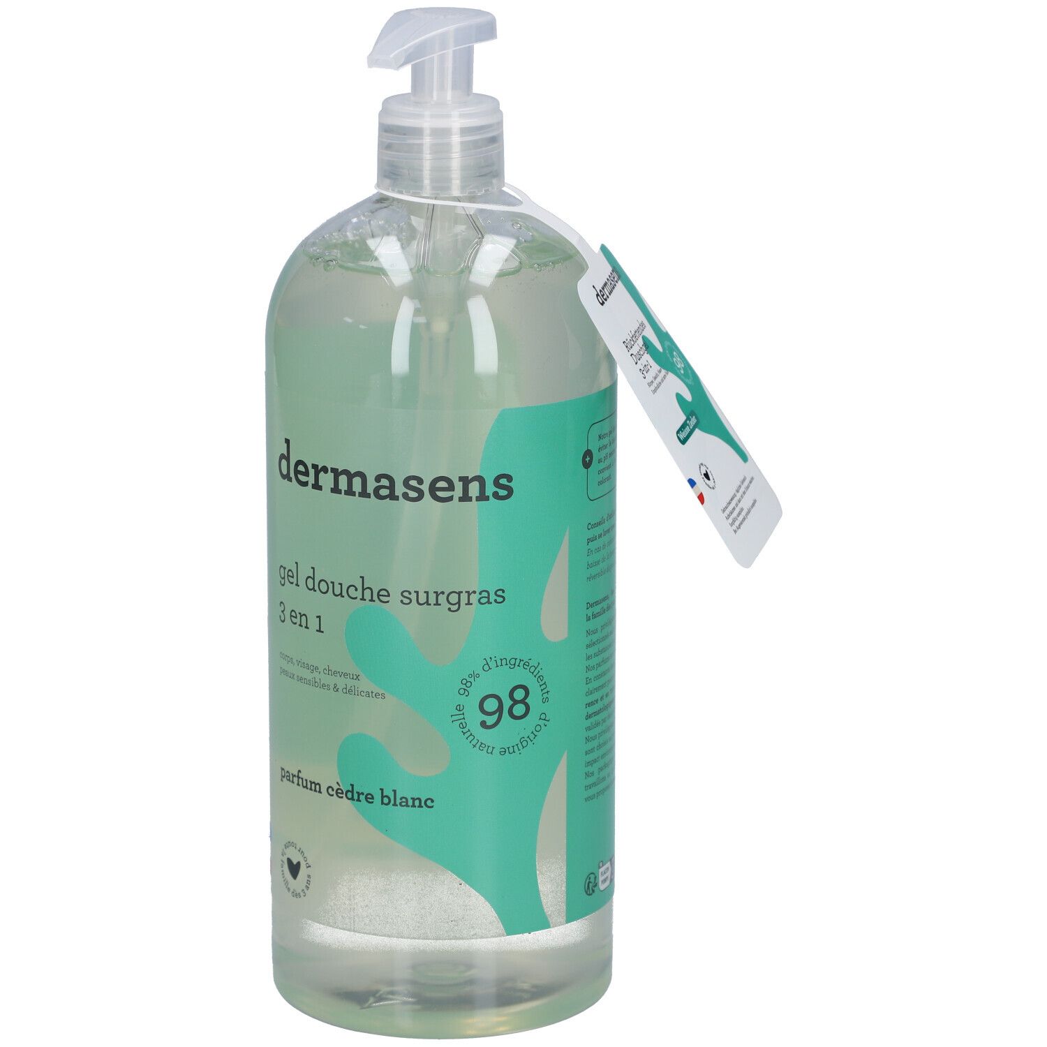 Dermasens Gel Douche Surgras 3 en 1 Parfum Cèdre blanc