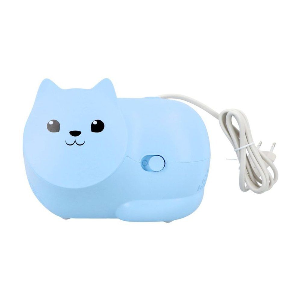 Nébuliseur Omron Nami Cat bleu. Design en forme de chat. Câble d'alimentation.