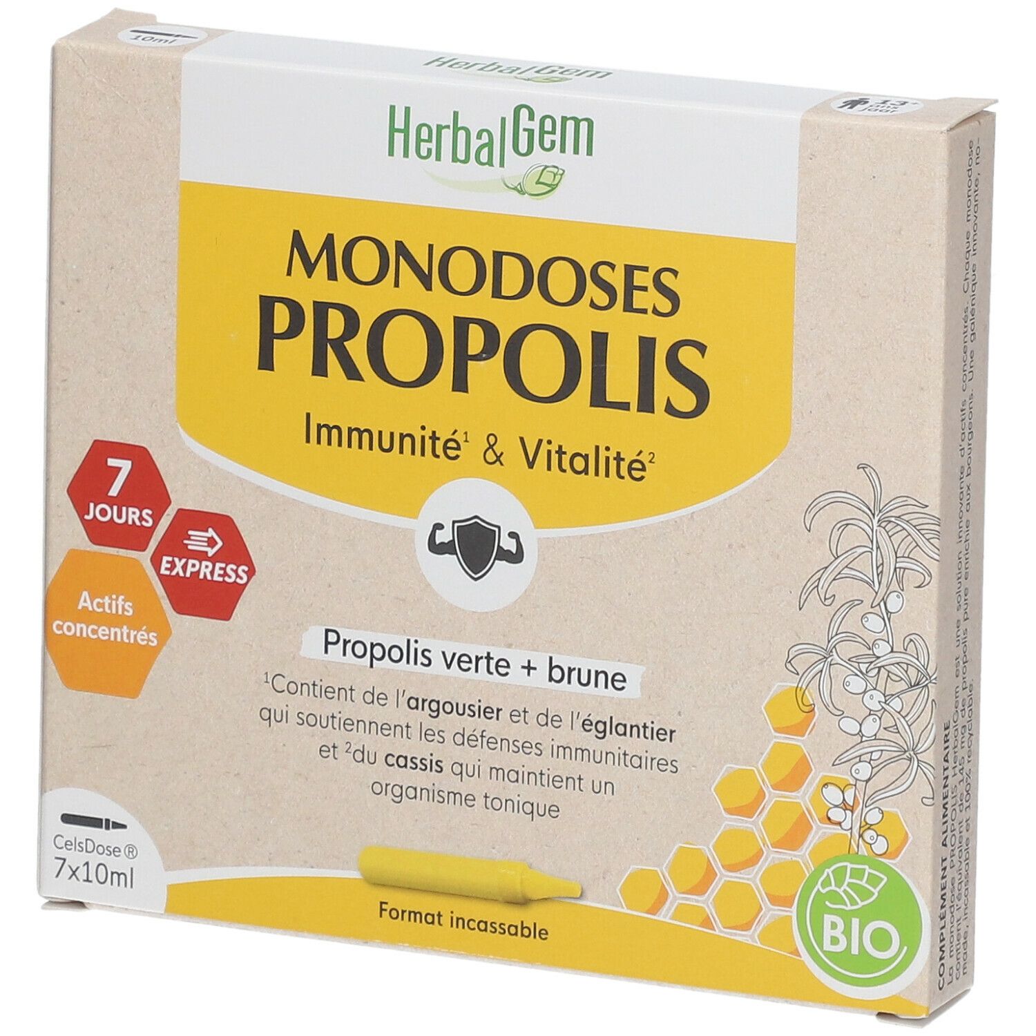 HerbalGem PROPOLIS MONODOSES 7 x 10 ml