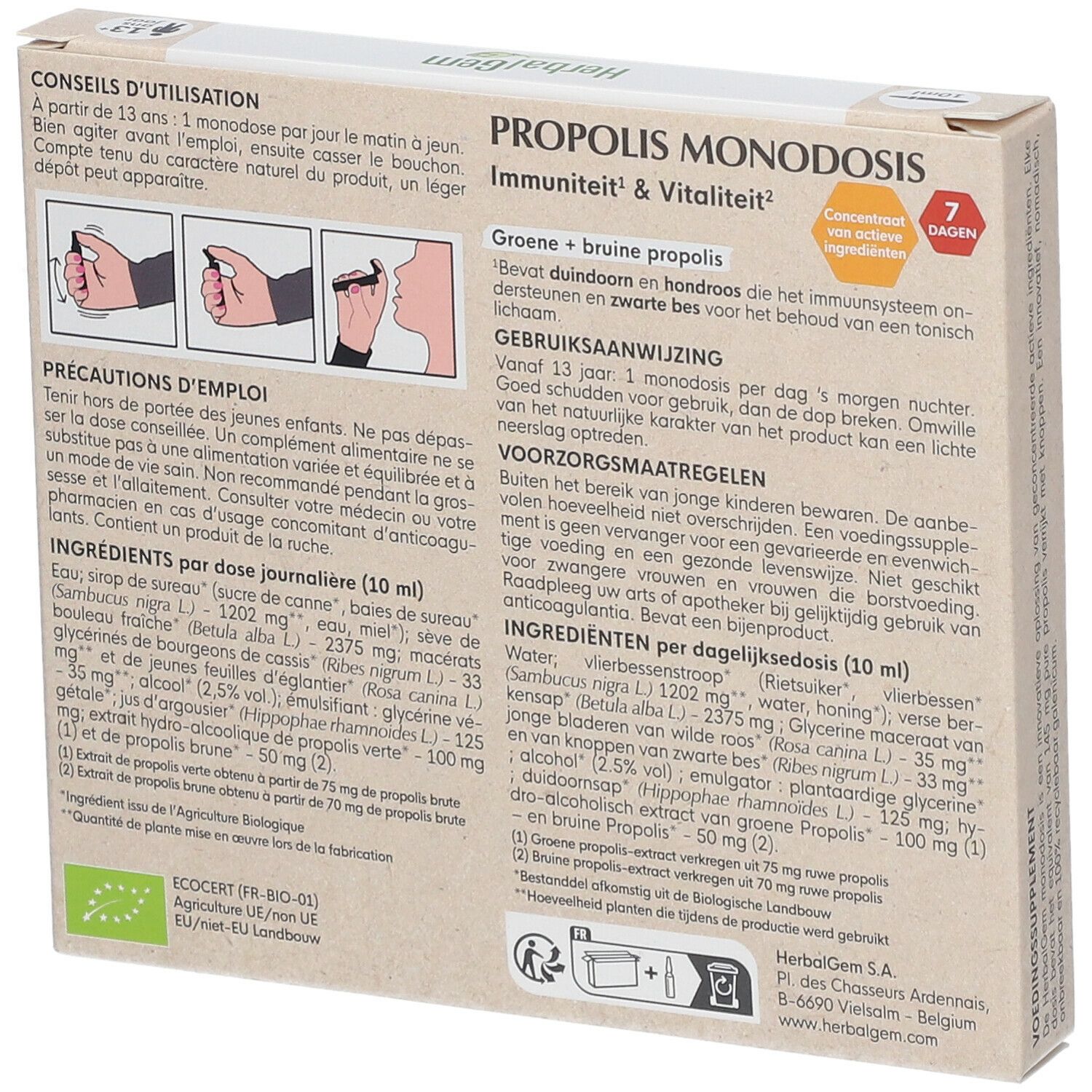 HerbalGem PROPOLIS MONODOSES 7 x 10 ml