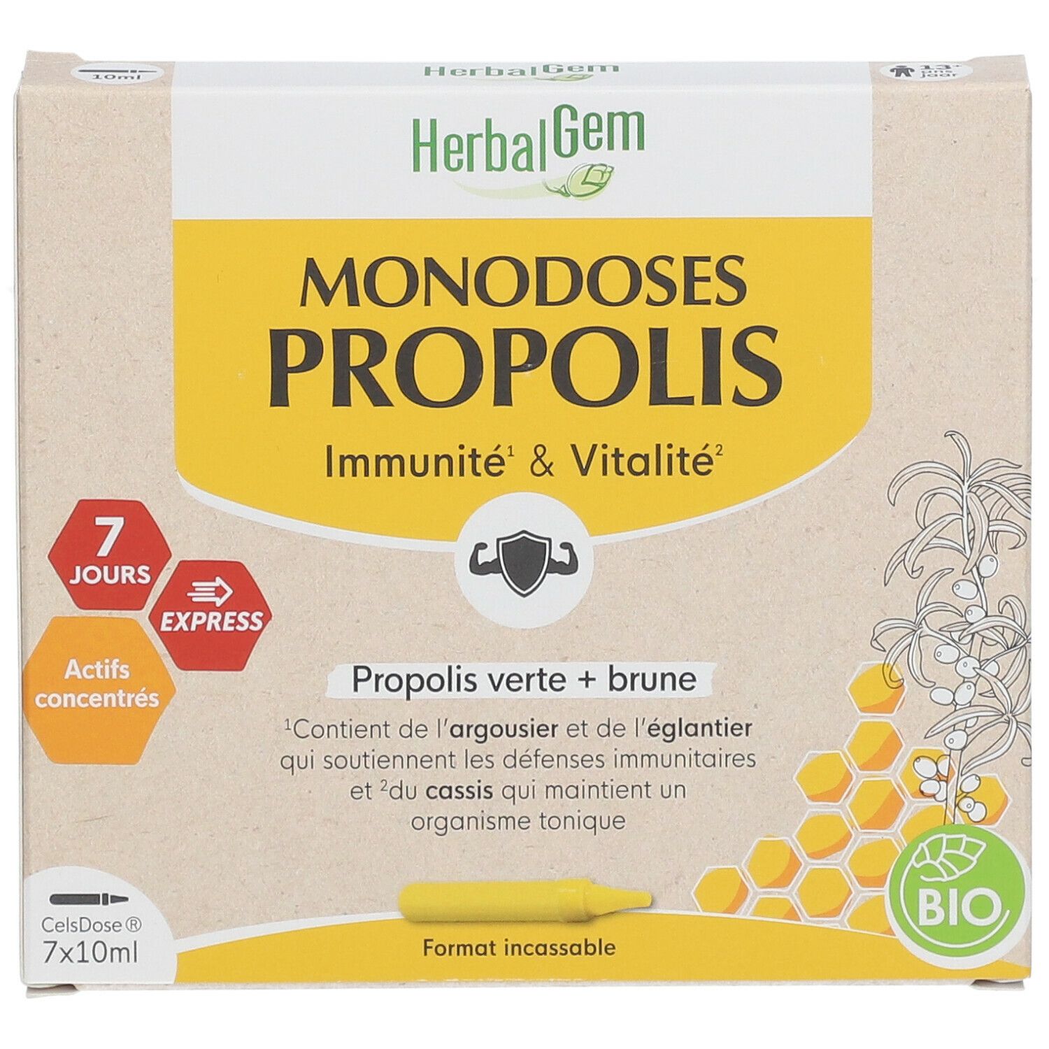 HerbalGem PROPOLIS MONODOSES 7 x 10 ml