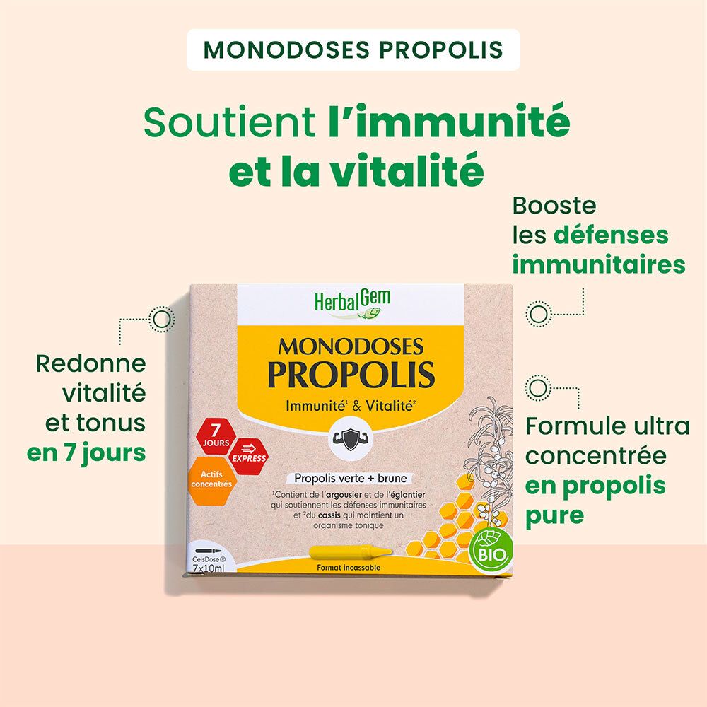 HerbalGem PROPOLIS MONODOSES 7 x 10 ml