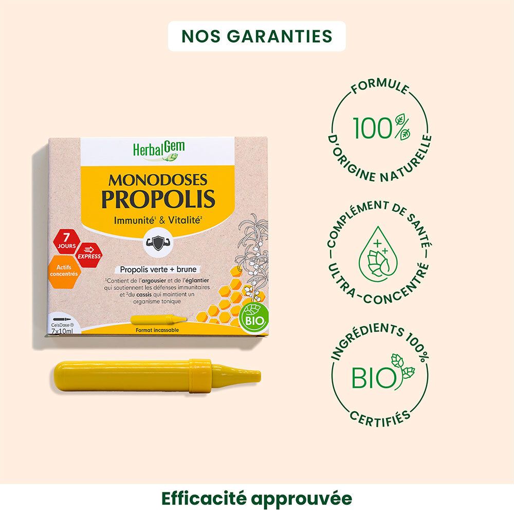HerbalGem PROPOLIS MONODOSES 7 x 10 ml
