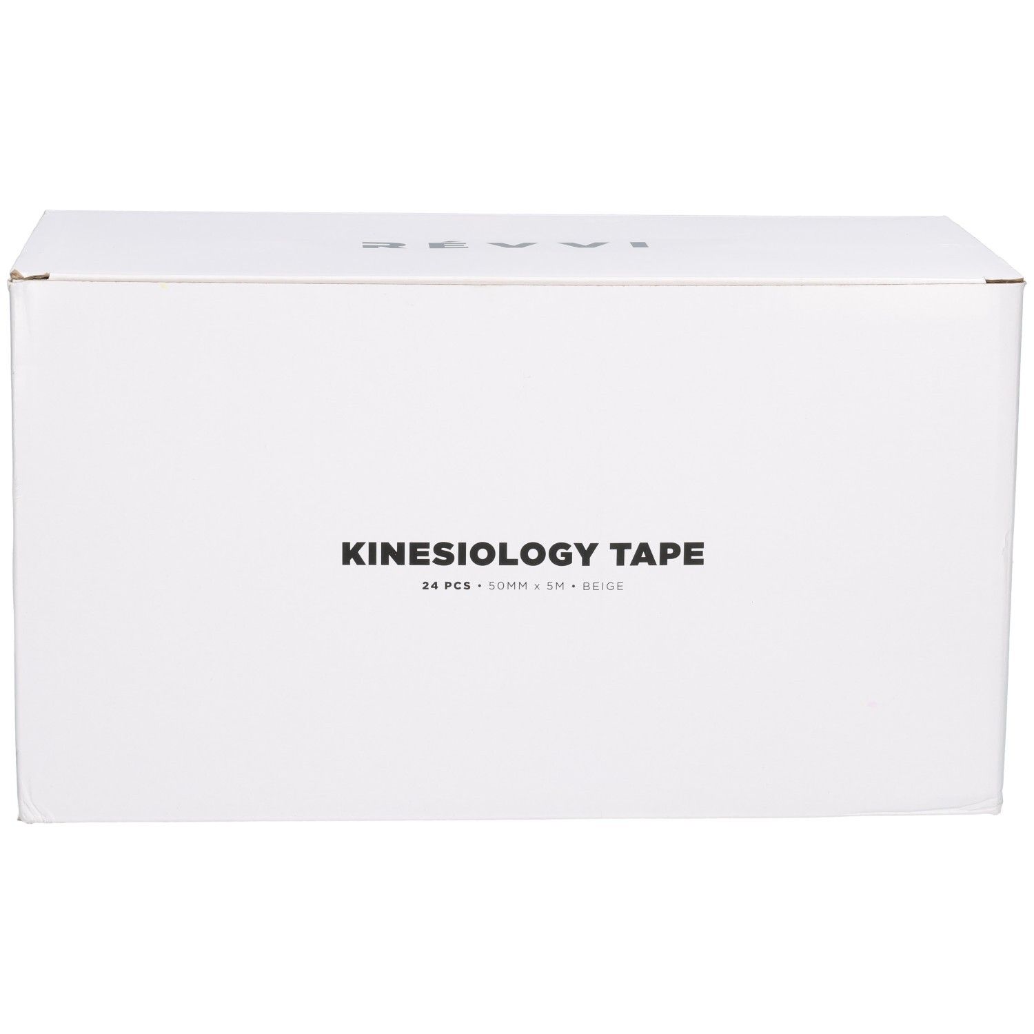 Boîte en carton blanche avec inscription "KINESIOLOGY TAPE", 24 pièces, 50mm x 5m, Beige.