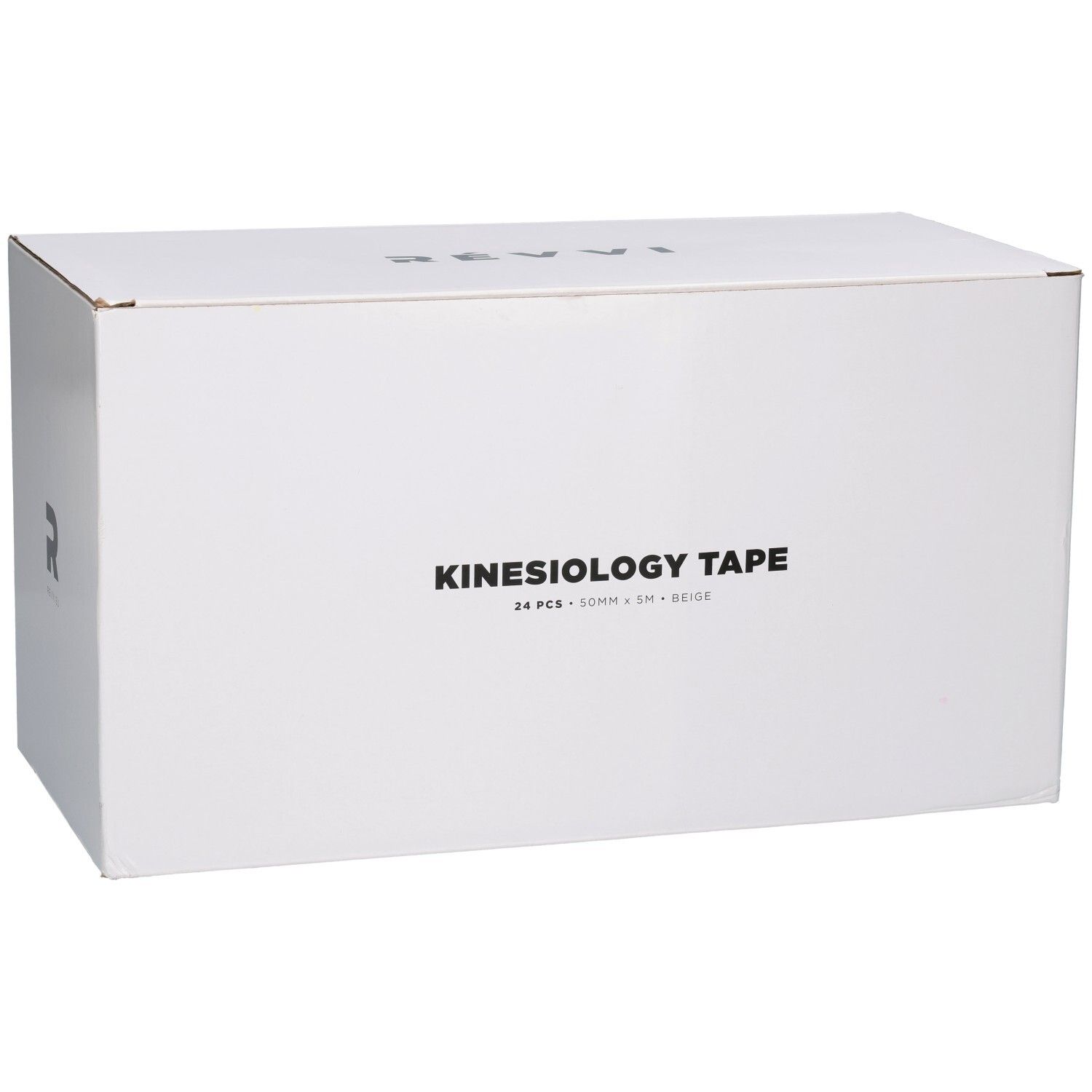 Boîte en carton blanche avec inscription "KINESIOLOGY TAPE", 24 pièces, 50mm x 5m, Beige.