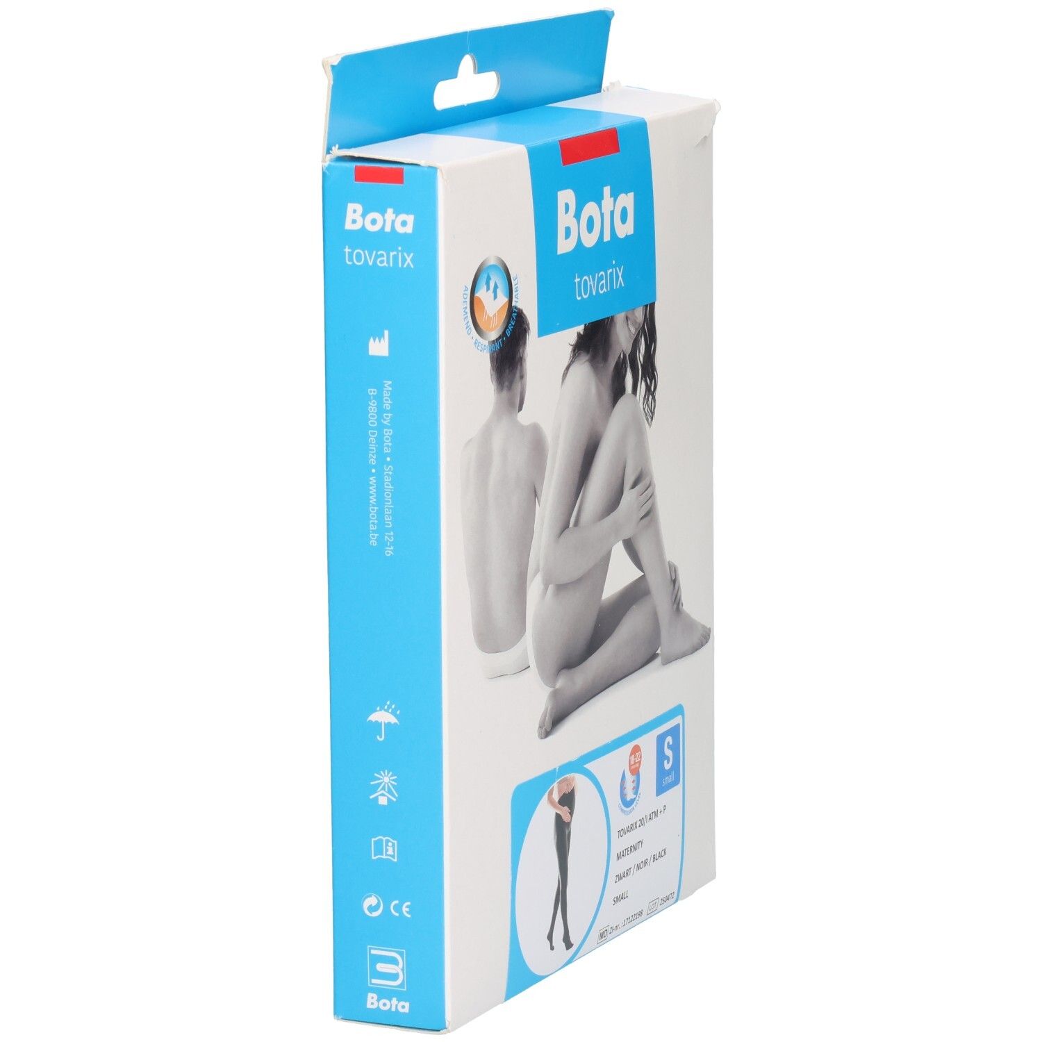 Bas de contention Bota Tovarix 20/i Maternity, Noir, Taille S. Emballage avec guide des tailles.