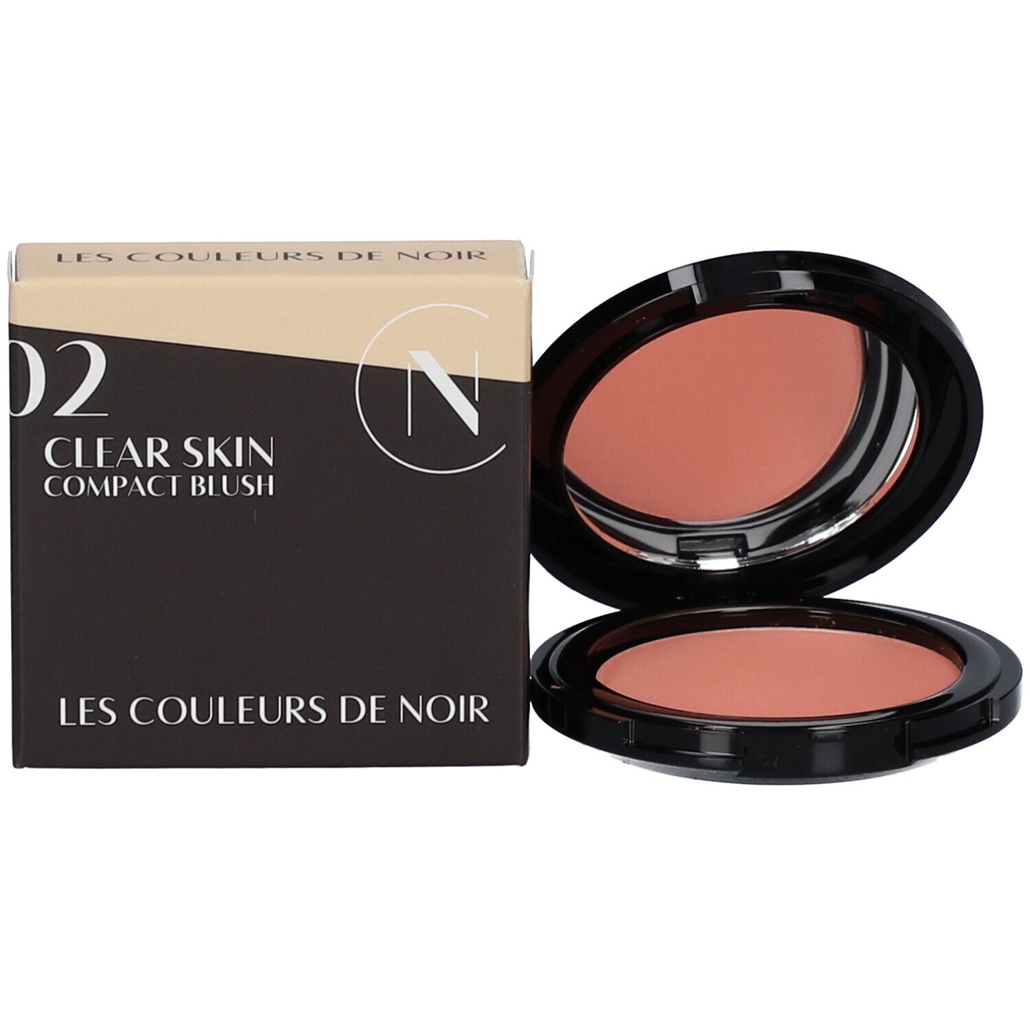 Couleurs de Noir Clear Skin Compact Blush Talc-Free 02 Peach and Pink 1 rouge à joues