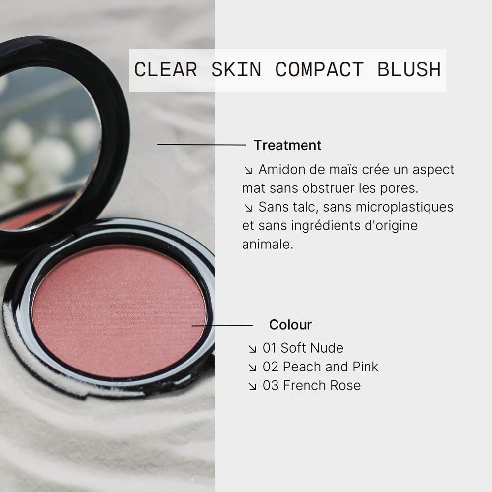 Couleurs de Noir Clear Skin Compact Blush Talc-Free 02 Peach and Pink 1 rouge à joues