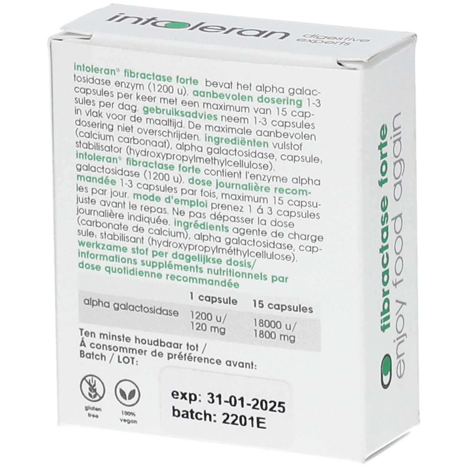 intoleran fibractase forte - 36 capsules