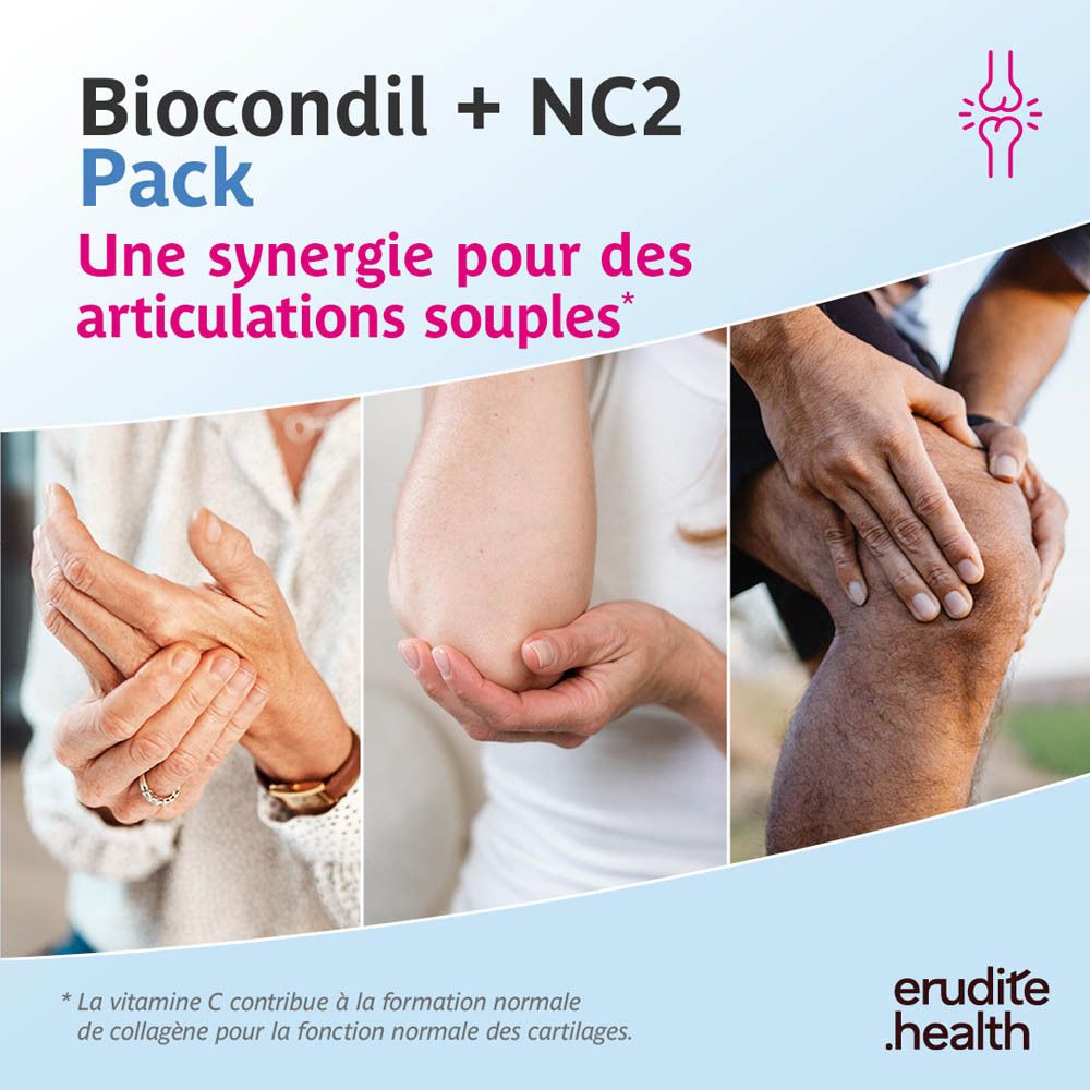 Biocondil + NC2 Pack : Pour votre mobilité, soutien quotidien des articulations, prise en charge complète.