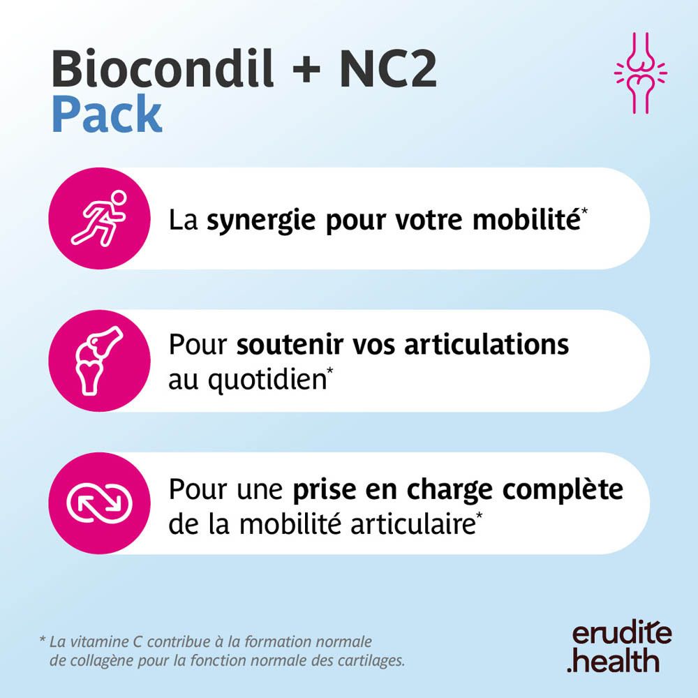 Biocondil + NC2 Pack : Restez actif. Femme âgée en tenue de sport sur une barre de danse.