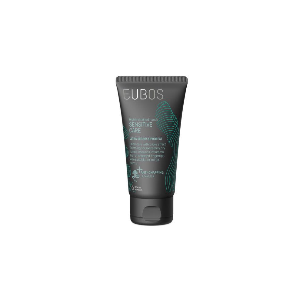Tube de crème pour les mains Eubos Sensitive Care Ultra Repair & Protect. Pour les mains très sollicitées.