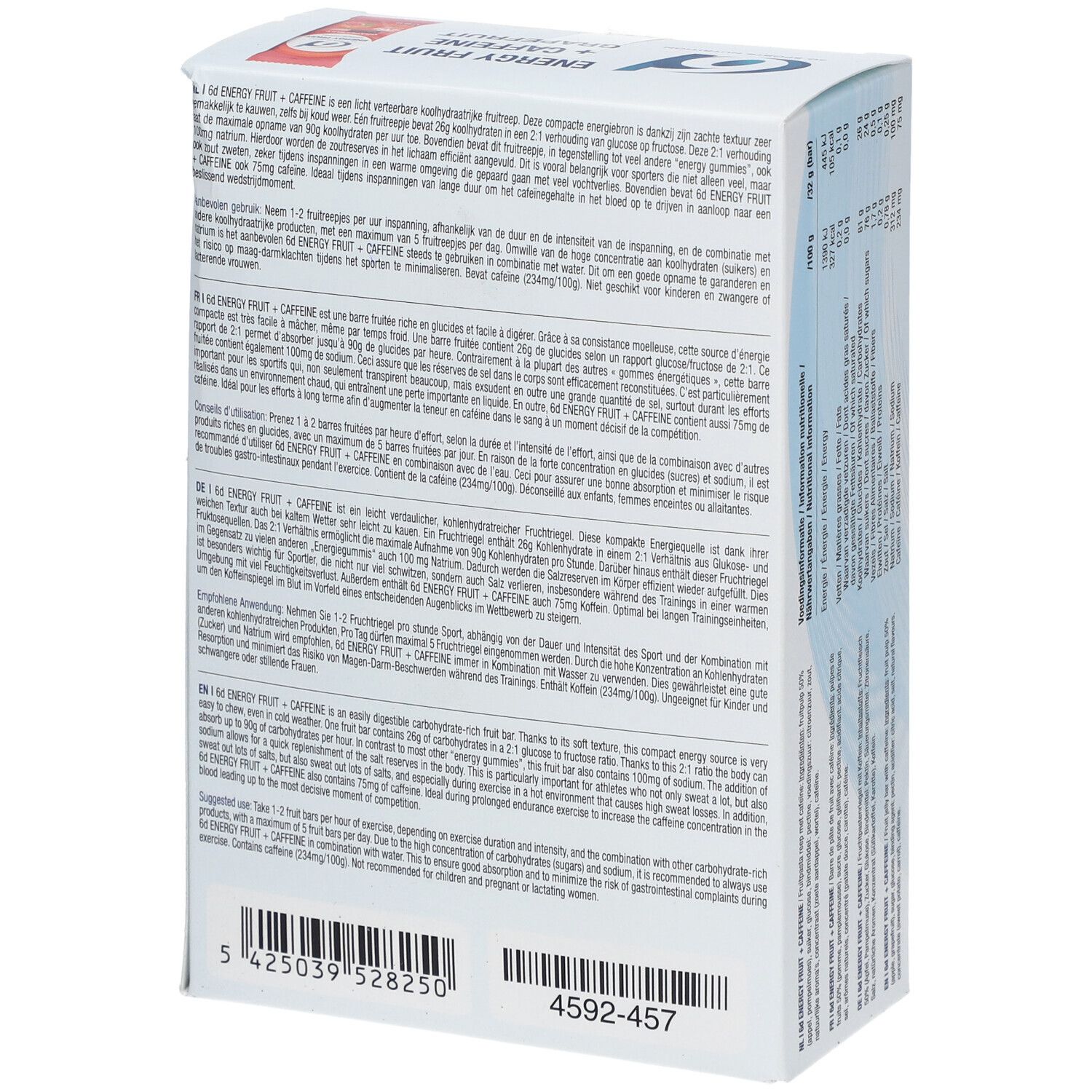 6D SPORTS NUTRITION Energy Fruit Pamplemousse + Caféine