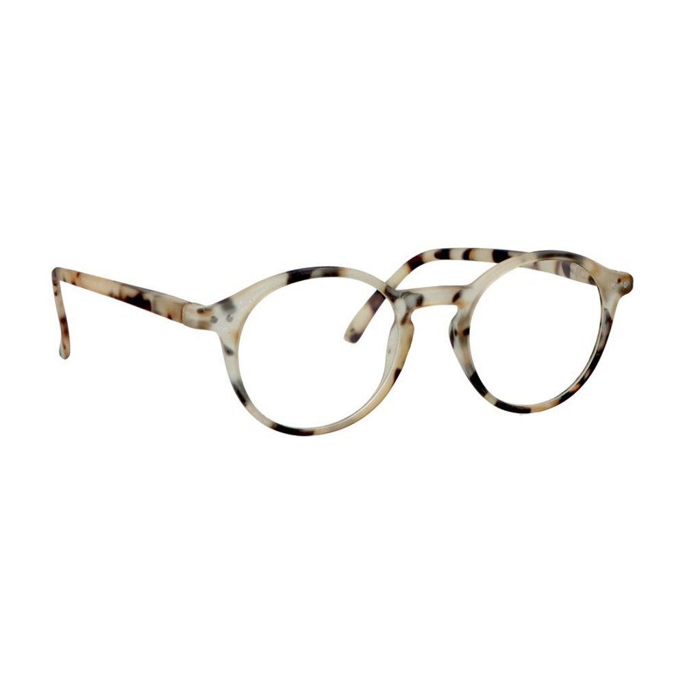 Lunettes de lecture à monture écaille de tortue avec emballage.