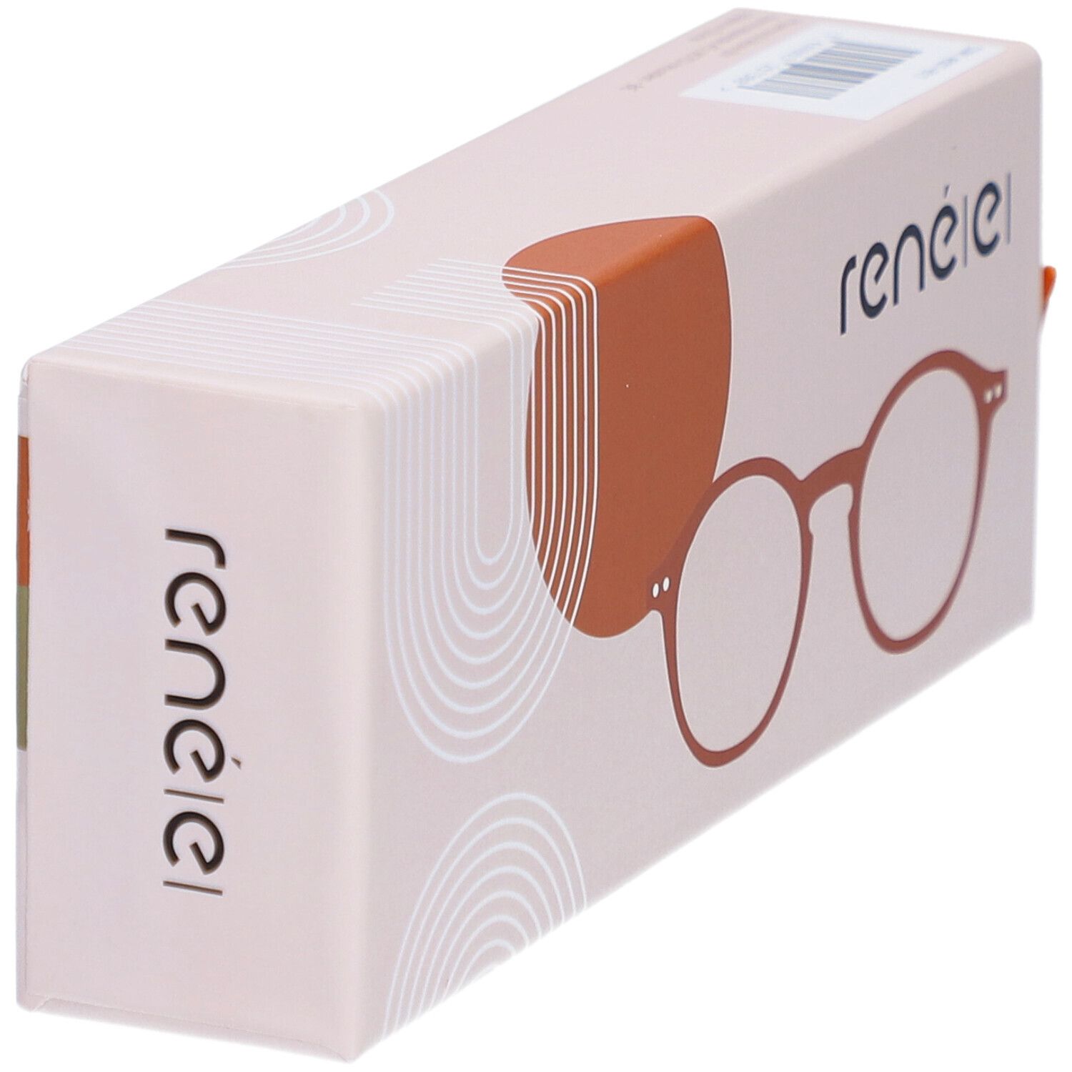 Étui à lunettes, marque renÉ(e)®. Illustration d'une paire de lunettes. Couleur : Italian Summer Terracotta. Impression.