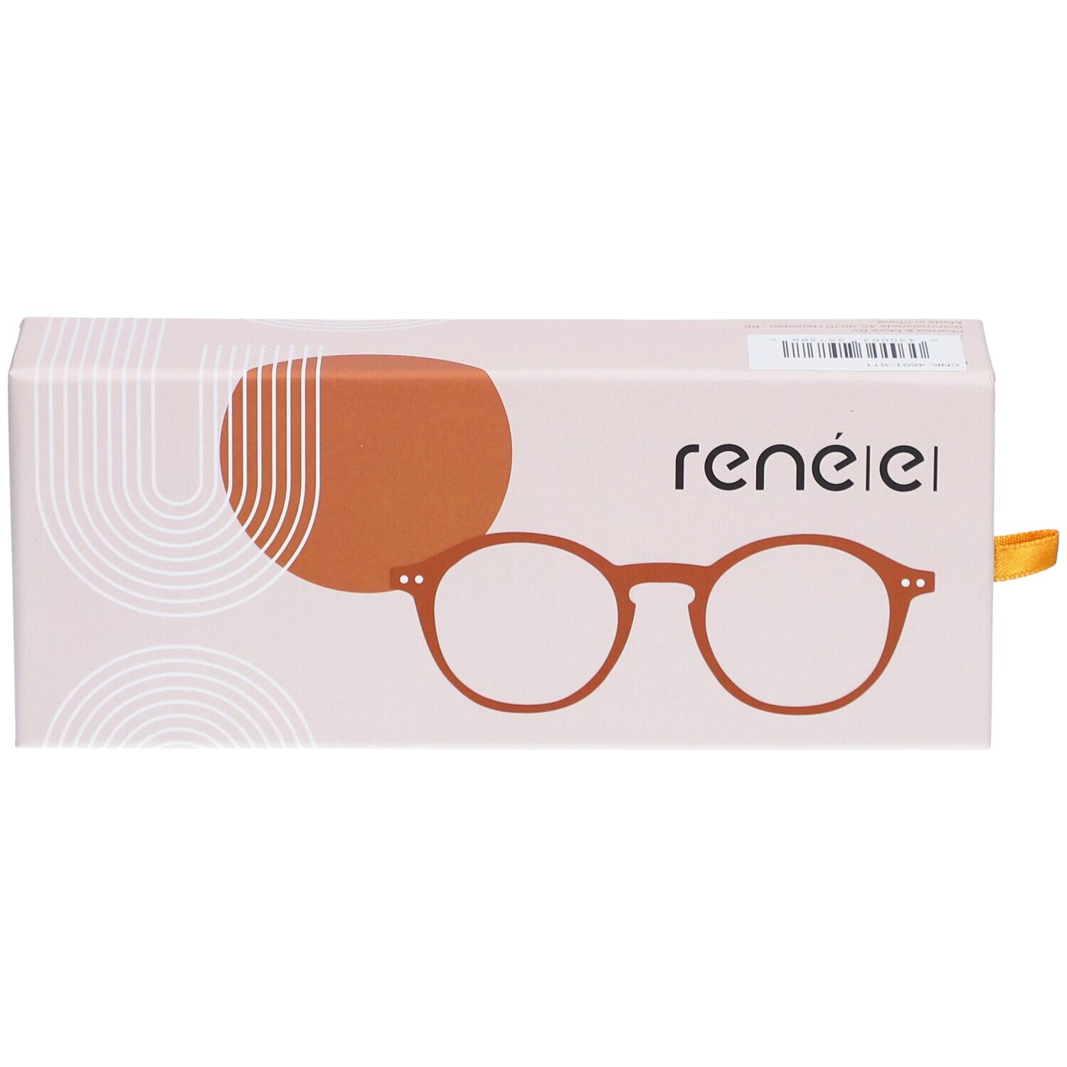 Étui à lunettes avec illustration de lunettes. Marque : renÉ(e)®. Couleur : Italian Summer Terracotta. Impression.