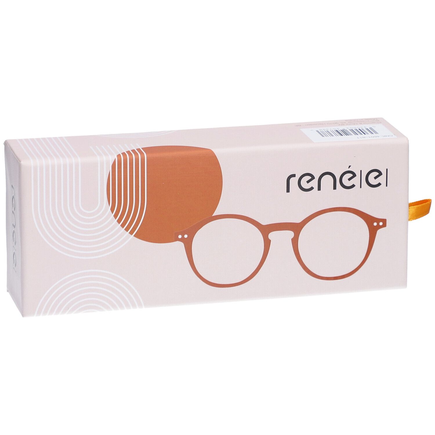 Étui à lunettes avec illustration de lunettes. Marque : renÉ(e)®. Couleur : Italian Summer Terracotta. Impression.