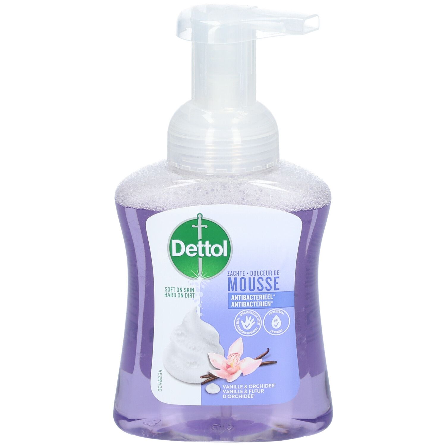 Dettol Douceur de Mousse Antibactérien Vanille & Fleur d'Orchidée 250 ml mousse