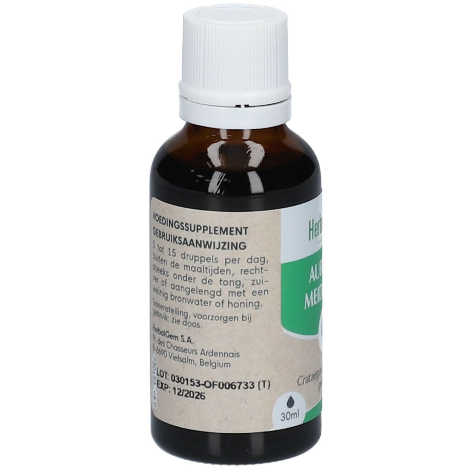 HERBALGEM - Aubépine Bio - Complément Alimentaire  - Extrait De Bourgeon Frais - Pour Circulation Sanguine - 30 ml