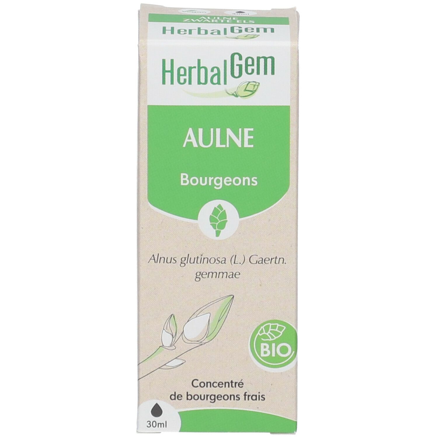 HERBALGEM - Aulne Bio - Complément Alimentaire  - Extrait De Bourgeon Frais - Pour Défenses Naturelles & Circulation -  - 30 ml