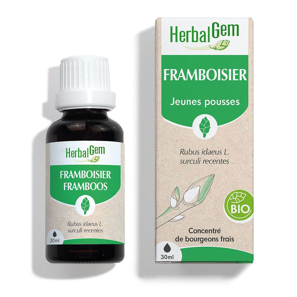 HERBALGEM - Framboisier Bio - Complément Alimentaire  - Extrait De Bourgeon Frais - Pour Santé Féminine - 30 ml