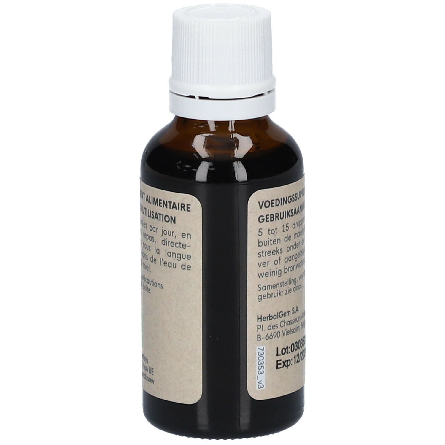 HERBALGEM - Framboisier Bio - Complément Alimentaire  - Extrait De Bourgeon Frais - Pour Santé Féminine - 30 ml