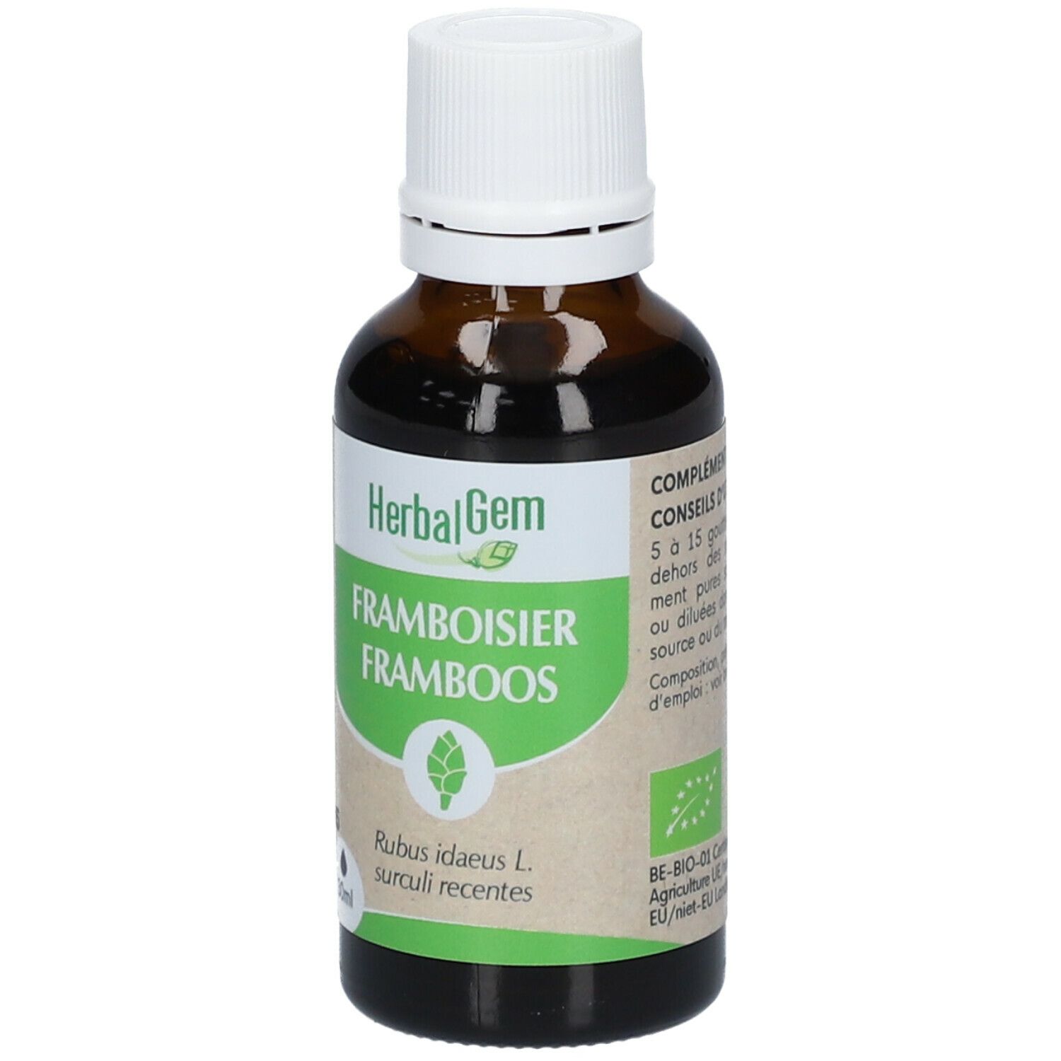 HERBALGEM - Framboisier Bio - Complément Alimentaire  - Extrait De Bourgeon Frais - Pour Santé Féminine - 30 ml