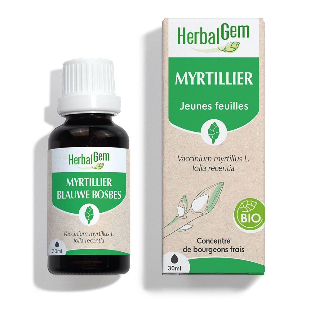 HERBALGEM - Myrtillier Bio - Complément Alimentaire  - Extrait De Bourgeon Frais - Pour Les Yeux -  - 30 ml