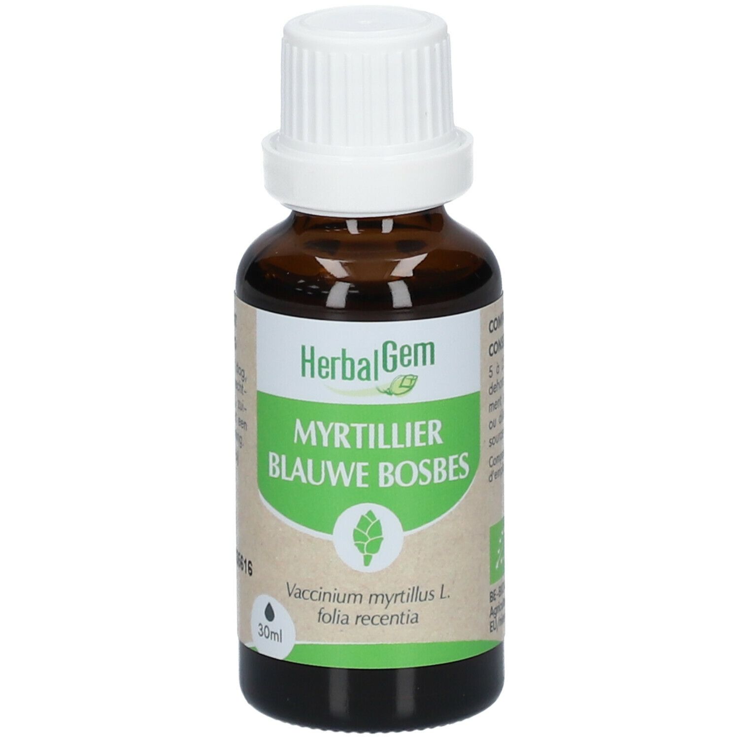 HERBALGEM - Myrtillier Bio - Complément Alimentaire  - Extrait De Bourgeon Frais - Pour Les Yeux -  - 30 ml