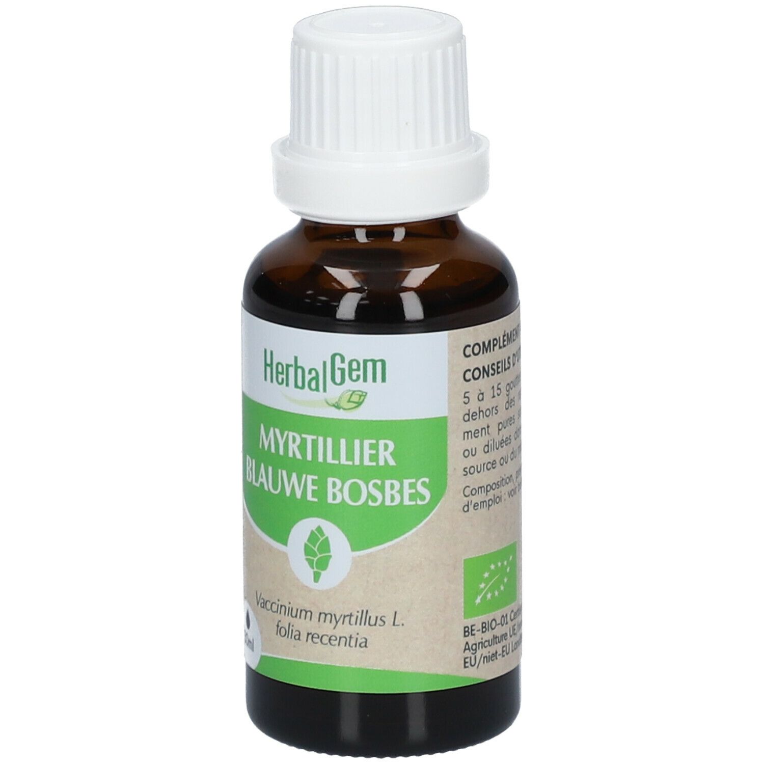 HERBALGEM - Myrtillier Bio - Complément Alimentaire  - Extrait De Bourgeon Frais - Pour Les Yeux -  - 30 ml