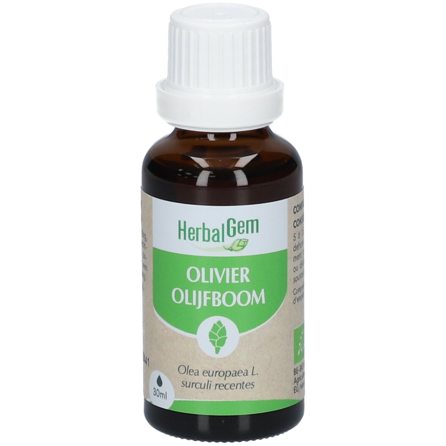 HERBALGEM - Olivier Bio - Complément Alimentaire  - Extrait De Bourgeon Frais - Pour Circulation Sanguine - 30 ml