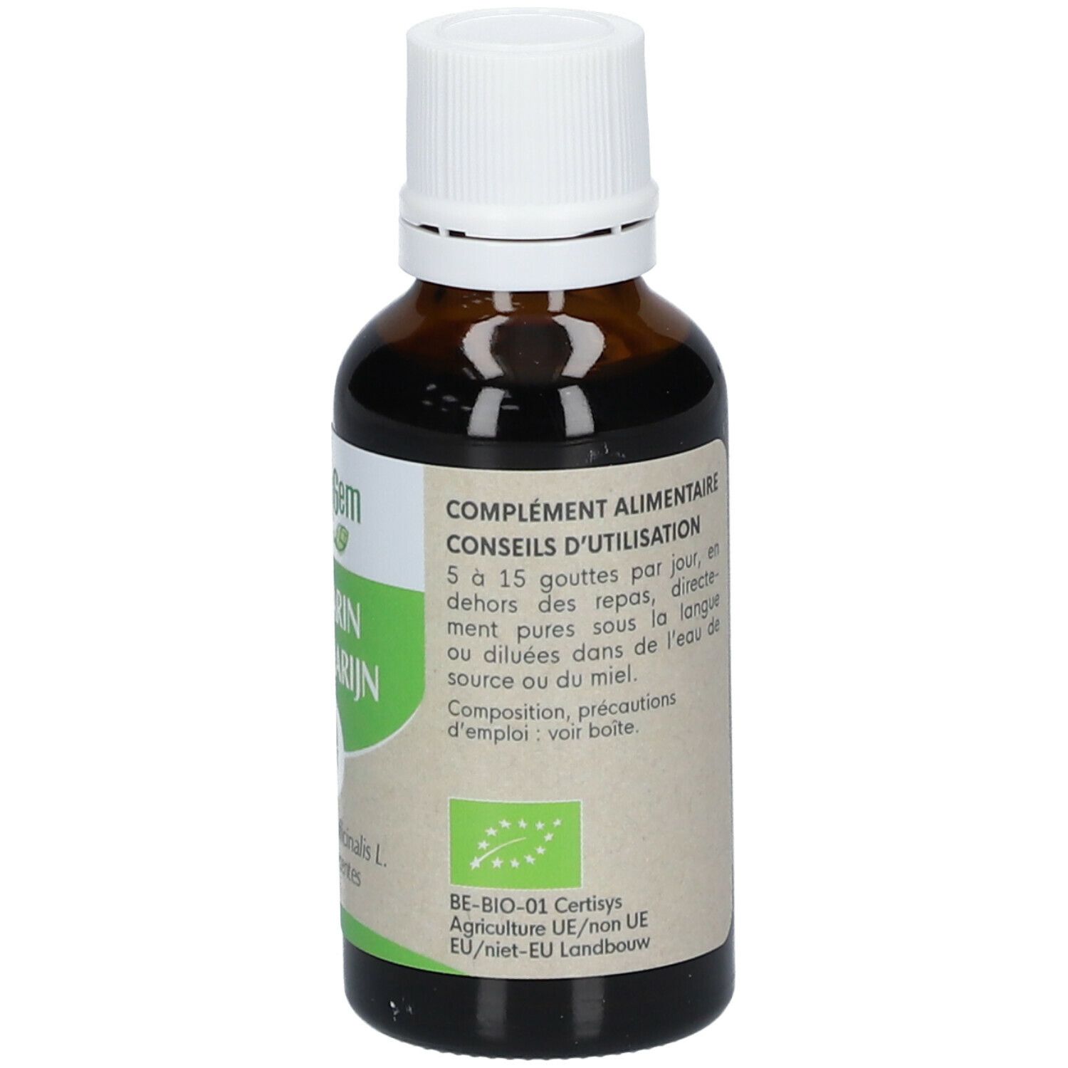 HERBALGEM - Romarin Bio - Complément Alimentaire  - Extrait De Bourgeon Frais - Pour Digestion, Drainage, Détox - 30 ml