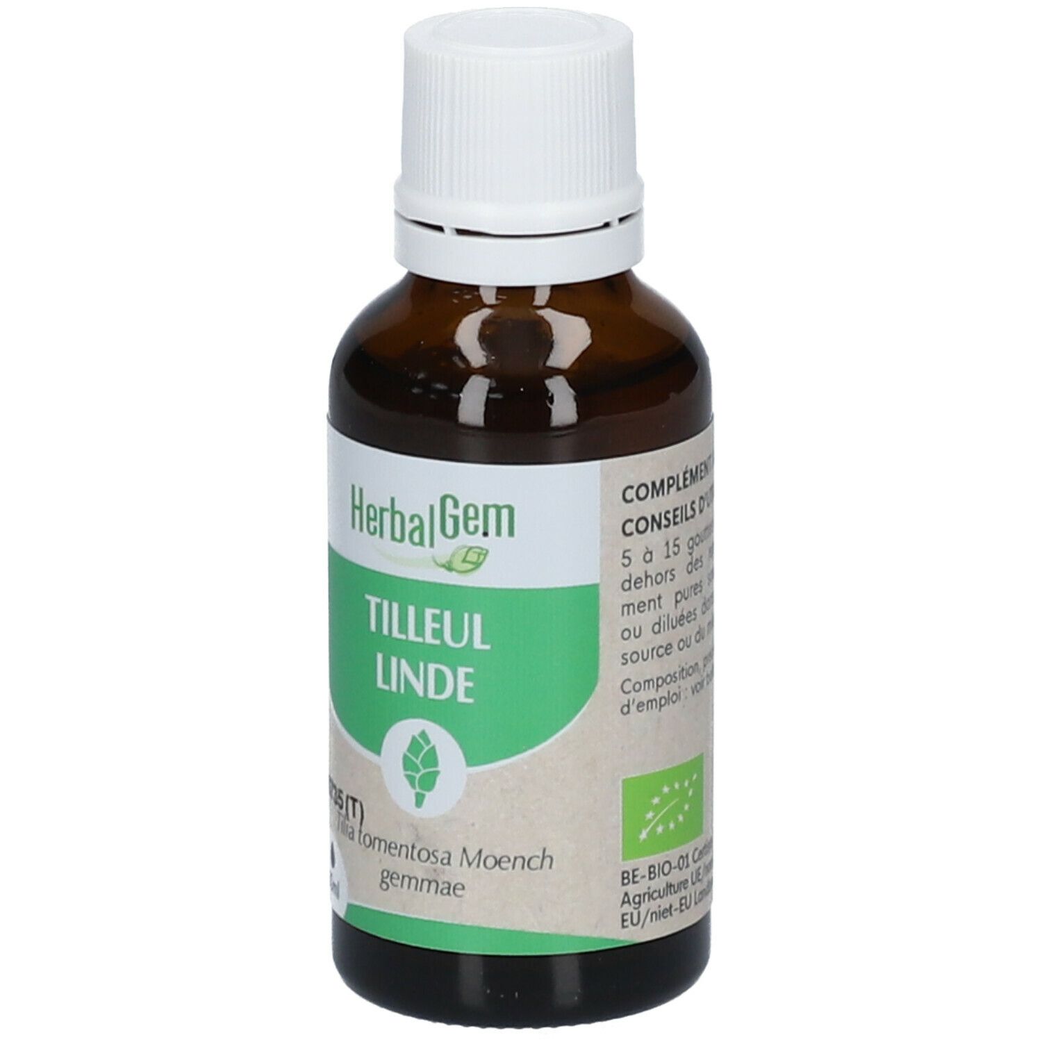 HERBALGEM - Tilleul Bio - Complément Alimentaire  - Extrait De Bourgeon Frais - Pour Sommeil & Détente - 30 ml