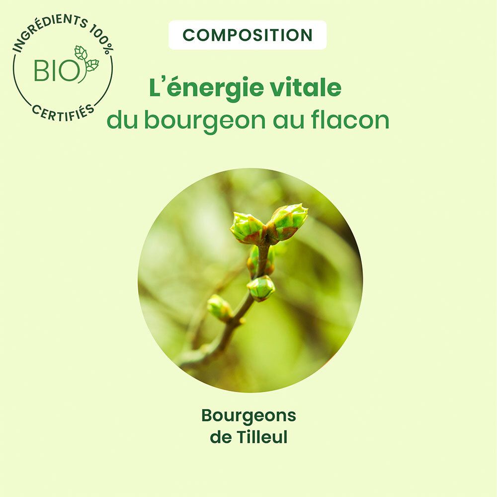 HERBALGEM - Tilleul Bio - Complément Alimentaire  - Extrait De Bourgeon Frais - Pour Sommeil & Détente - 30 ml