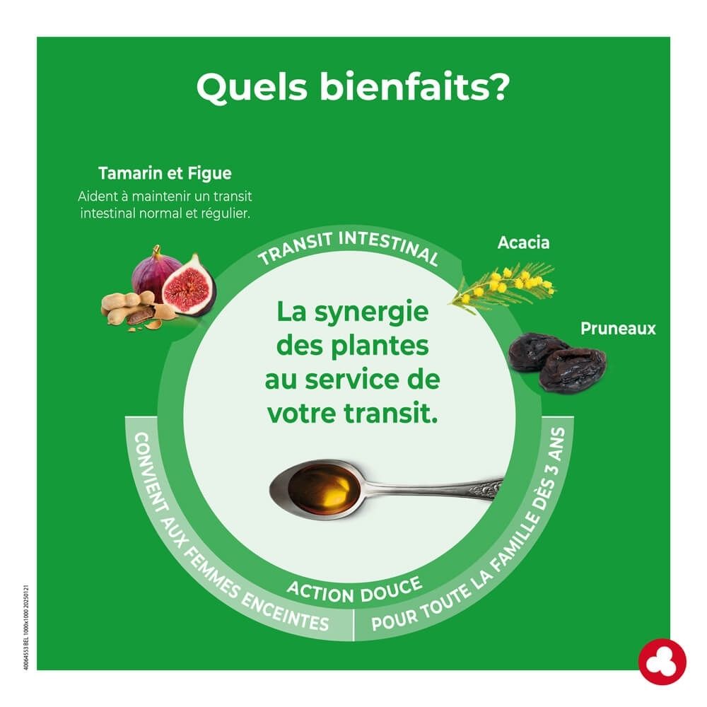 Ortis Fruits & Fibres : Boîte de 250 ml de sirop saveur pomme pour le transit intestinal.