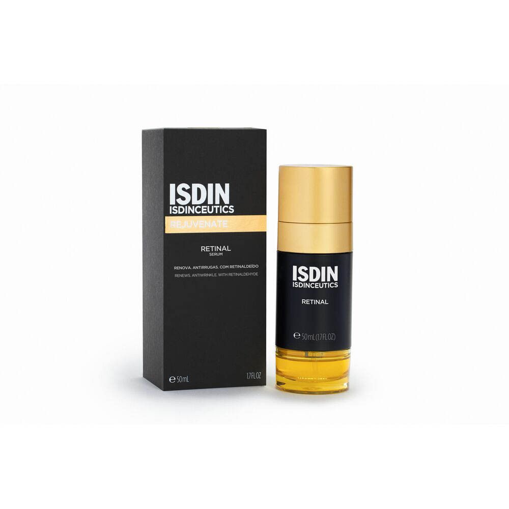 Sérum ISDIN Isdinceutics Retinal avec emballage noir et flacon doré. 50ml.
