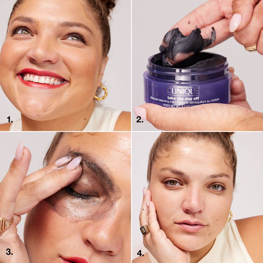 Baume démaquillant CLINIQUE au charbon : plus de 95% d'élimination du maquillage.