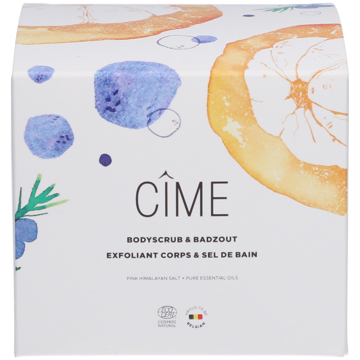 Emballage du produit. "Cîme" est écrit sur l'emballage. Il y a une certification.