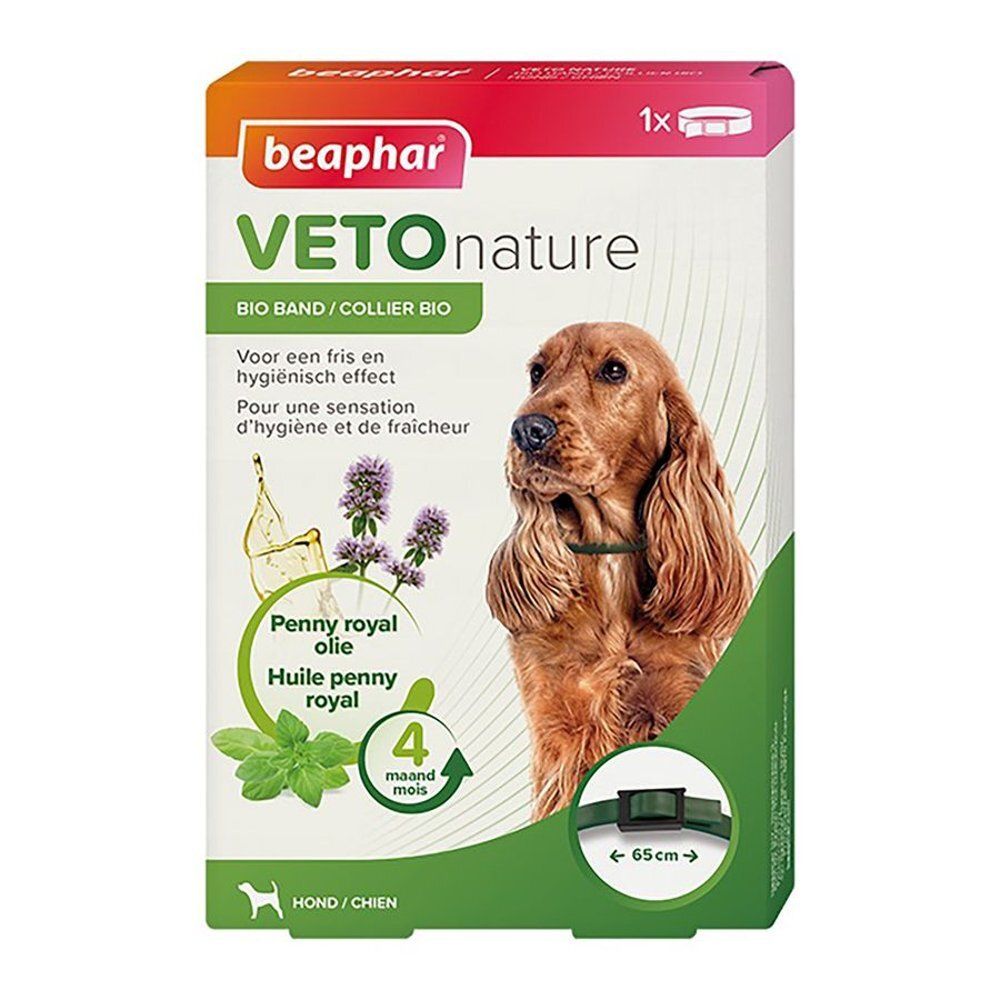 Collier Bio Beaphar Vetonature pour chien, 65 cm. Huile penny royal.