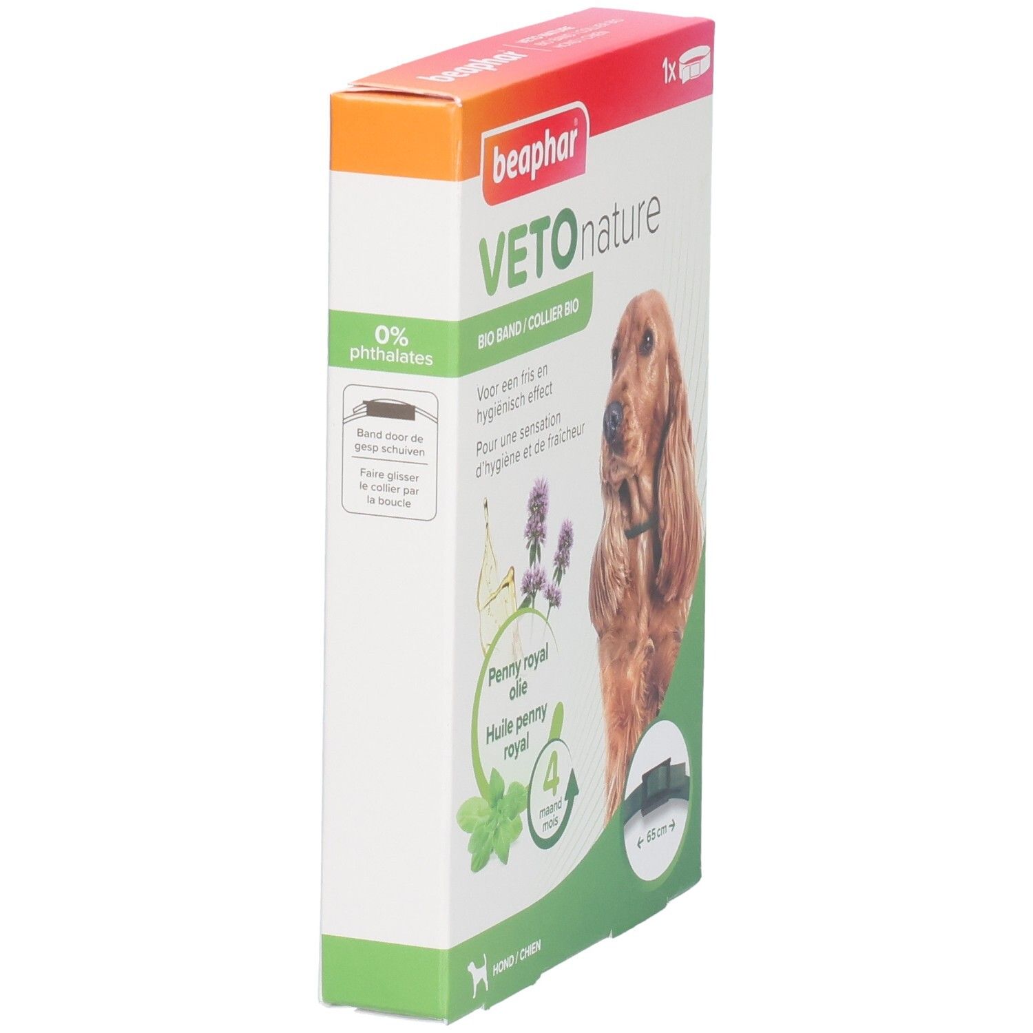 Collier Bio Beaphar Vetonature pour chien, 65 cm. 0% phtalates.