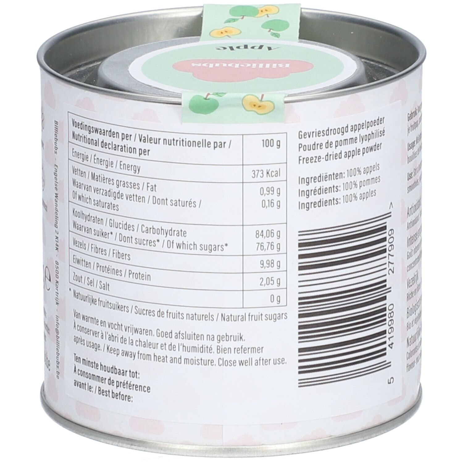 Billiebubs Poudre de Fruits Pomme
