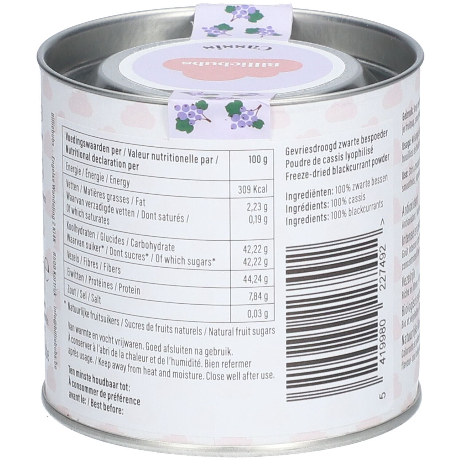 Billiebubs Poudre de Fruits Cassis