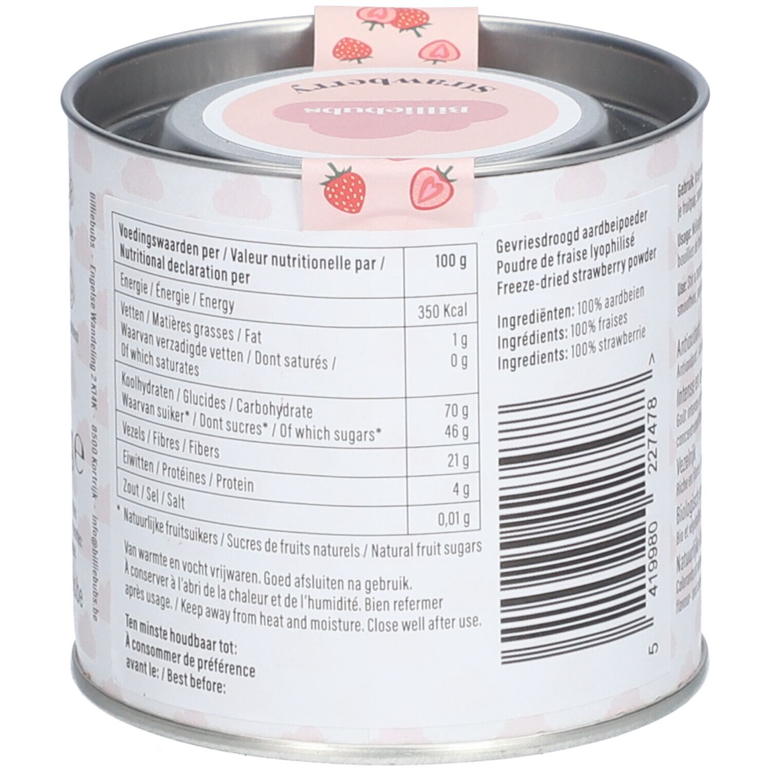 Billiebubs Poudre de Fruits Fraise